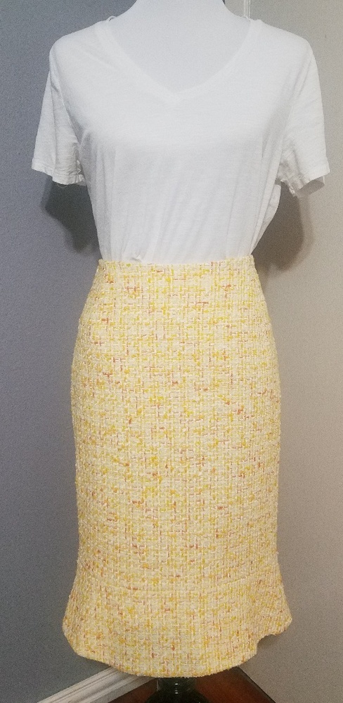 Carmen Marc Valvo Wool Pencil Skirt 8